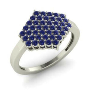 【送料無料】ネックレス　ラウンドパーティサファイアリングkホワイトゴールド086 ct round natural gemstone party sapphire rings 14k white gold certified