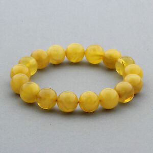 【送料無料】ネックレス　バルトビーズブレスレットnatural baltic amber bracelet for men large round beads 13mm 21gr spr132