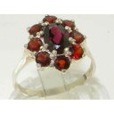 【送料無料】ネックレス　ソリッドホワイトゴールドガーネットクラスタリングサイズsolid 18ct 750 white gold natural garnet womens cluster ring sizes j to z