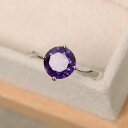 【送料無料】ネックレス　ラウンドカットアメジストリングkホワイトゴールドリングサイズ200 ct round cut natural amethyst gemstone ring 14k white gold rings size n o