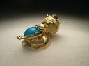 【送料無料】ネックレス kイエローゴールドガーネットターコイズハンドメイドブローチピンlovely estate 18k yellow gold cat gar...