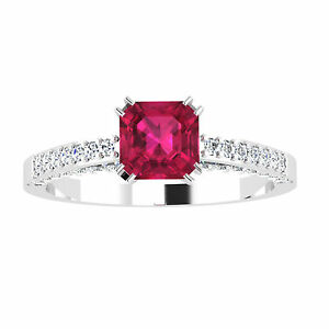 【送料無料】ネックレス クッションカットルビーソリッドホワイトゴールドリングnatural gemstone cushion cut 081 ct natural ruby 14k solid white gold rings