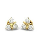 【送料無料】ネックレス イエローソリッドゴールドラウンドスタッドイヤリング4mm x 6 round moissanite stud earrings for women in 18k yellow solid gold