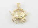 【送料無料】ネックレス イエローゴールドカニペンダント14k yellow gold crab charm pendant