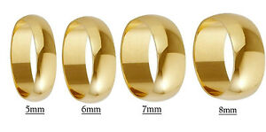 ̵ۥͥå쥹ɥ顼hallmarked 18ct yellow gold large size d shape wedding rings 5mm 6mm 7mm 8mm