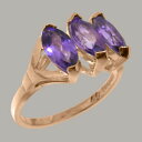 【送料無料】ネックレス ソリッドローズゴールドアメジストリングサイズsolid 18ct 750 rose gold natural amethyst womens trilogy ring sizes j to z(4)
