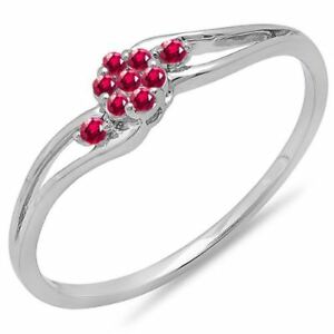 ̵ۥͥå쥹ɥӡǥץåȥ󥯥饹010 ct 14 ct gold genuine ruby ladies split shank cluster promise ring 110 ct