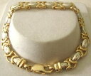 【送料無料】ネックレス イエローホワイトゴールドトーンブレスレットgenuine solid 9ct yellow and white gold two tone hugs and kisses bracelet