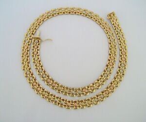 【送料無料】ネックレス　ビンテージローズイエローゴールドパンサーリンクネックレスチェーン