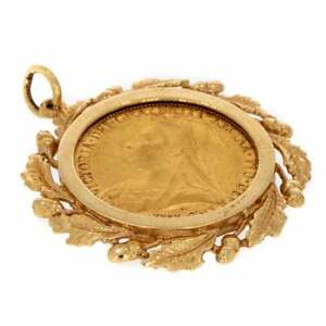 【送料無料】ネックレス　アンティークビクトリアペンダントantique victorian full sovereign pendant