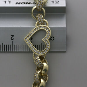 【送料無料】ネックレス　ゴールドレディースハートベルチャーブレスレット9ct gold ladies gemset heart belcher bracelet 75mm 8hallmarked {th1_8}