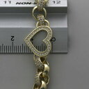 【送料無料】ネックレス　ゴールドレディースハートベルチャーブレスレット9ct gold ladies gemset heart belcher bracelet 75mm 8hallmarked {th1_8}