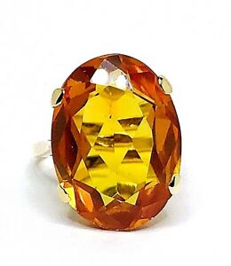 【送料無料】ネックレス　ビンテージシトリンイエローゴールドkレディースリングサイズvintage citrine 1300ct yellow gold 9k375 ladies ring uk size f european 44