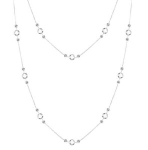 【送料無料】ネックレス　kホワイトゴールドステーションネックレスクリスタルホワイトトパーズインチ