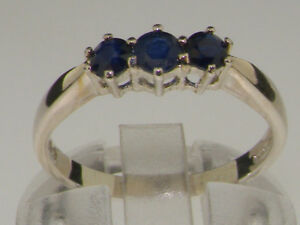 【送料無料】ネックレス　ソリッドホワイトゴールドサファイアリングサイズsolid 18ct 750 white gold natural sapphire womens trilogy ring sizes j to z