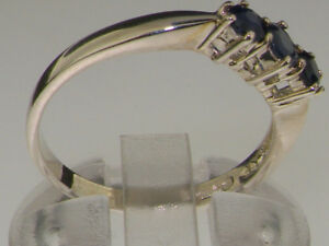 【送料無料】ネックレス　ソリッドホワイトゴールドサファイアリングサイズsolid 18ct 750 white gold natural sapphire womens trilogy ring sizes j to z