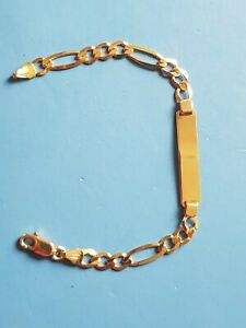楽天hokushin【送料無料】ネックレス　プレーンジェイクブレスレット listing9ct gold curb plain id jake kids childs curb bracelet full hallmark
