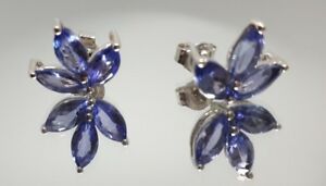 【送料無料】ネックレス タンザナイトkホワイトゴールドイヤリングサイズtanzanite aa, 10k white gold earrings 307ct beautifully seta very good size