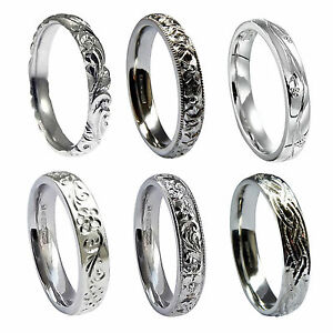 【送料無料】ネックレス オーダーメイドハンドスターリングシルバーコートコンフォート4mm bespoke hand engraved sterling silv...