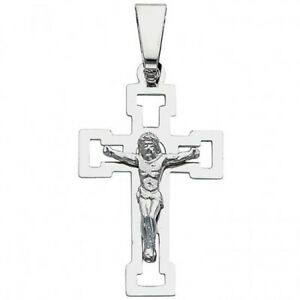 ̵ۥͥå쥹åɥۥ磻ȥɥ㡼ڥ14k solid white gold religious jesus crucifix cross charm pendant, 33mm