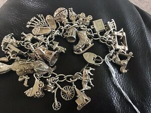 【送料無料】ネックレス　ブレスレット listingsilver charm bracelet 27 charms