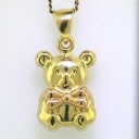 【送料無料】ネックレス イエローローズゴールドメッキテディベアペンダント18k yellow amp; rose gold teddy bear pendant guaranteed genuine 18k gold