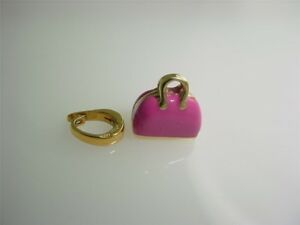 【送料無料】ネックレス ゴールドハンドバッグエナメルスナップ14k gold 3d handbag purse charm enamel snap bail 14kt