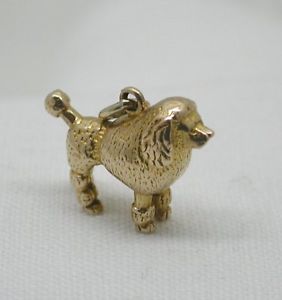 【送料無料】ネックレス　ヴィンテージ9ctフレンチプードルvintage heavy solid 9ct gold french poodle charm