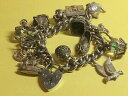 yzlbNX@re[W\bhVo[uXbgOvintage heavy 925,solid silver charm bracelet, 14 x large charms, 105,grams,