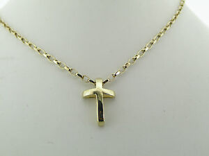 楽天hokushin【送料無料】ネックレス　ボックスゴールドクロスペンダントチェーン boxed hallmarked 9ct gold child adult cross pendant 16 chain nr bargain