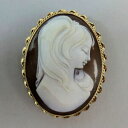 【送料無料】ネックレス vintage 9k gold carved shell cameo broochsignedbirm1970 112gramsvint...