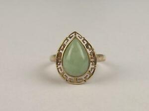 【送料無料】ネックレス　イエローゴールドリングサイズ9ct yellow gold jadeite ring uk size o us 7(4)