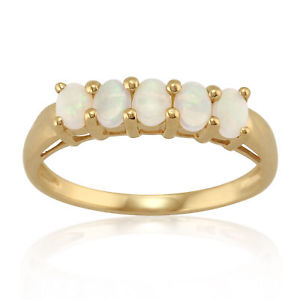 ̵ۥͥå쥹9ct047ctѡ5ȡ󥰥9ct yellow gold 047ct opal five stone ring size