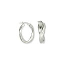【送料無料】ネックレス ホワイトゴールドオーバルツイストポーランドイヤリング9ct white gold oval twist frostpolish earrings