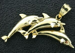 【送料無料】ネックレス トリプルダブルドルフィンペンダント14k triple double dolphin pendant 【送料無料】ネックレス トリプルダブルドルフィンペンダント14k triple double dolphin pendant