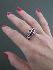 【送料無料】ネックレス　ビンテージアールデコシルバールビーリングvintage art deco silver ruby ring