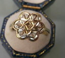 【送料無料】ネックレス フラワーデザインゴールドリングフロントサイズwomens 9ct gold ring with flower design to front quality size m weight 17g(4)