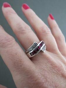 【送料無料】ネックレス　ビンテージアールデコシルバールビーリングvintage art deco silver ruby ring