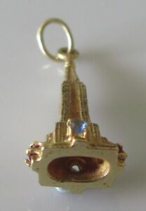 【送料無料】ネックレス　イエローゴールドクライスラービルディングセットsecondhand 14ct yellow gold gem set chrysler building charm