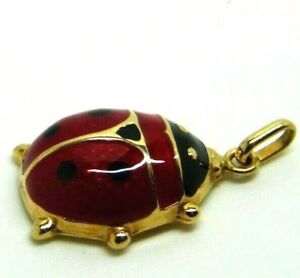 【送料無料】ネックレス　ペンダントゴールドソリッドエマイユpendant used gold solid 18 ct charms ladybug enamelled perfect
