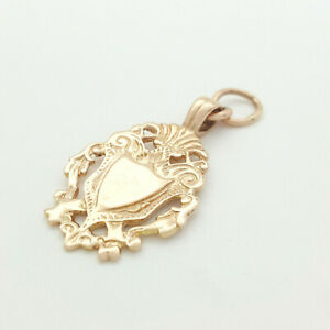 ネックレス　レディースペンダントローズゴールドアンティークレディースシールドペンダントladies pendant 9ct 375, 9k rose gold antique ladies shield pendant