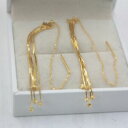 【送料無料】ネックレス ソリッドkイエローゴールドクラウンレディフリンジイヤリング solid 18k yellow gold crown with fringe dangle earrings for lady 45mm length(4)
