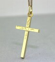 【送料無料】ネックレス　ソリッドkイエローゴールドクロスペンダントsolid amp; genuine 18k yellow gold cross pendant