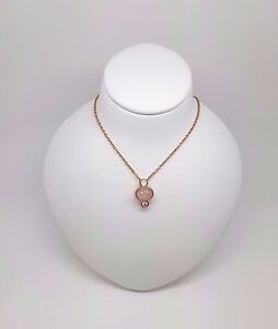 【送料無料】ネックレス　ローズゴールドローズクオーツスライダーペンダントホワイトサファイアドルmi..