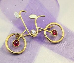 【送料無料】ネックレス　18kイェローゴールド18kgold gem set bicycle broochpin18k gold gem set bicycle brooch or pin guaranteed genuine 18k yellow gold