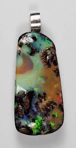 ̵ۥͥå쥹ӥǥȥꥢޥѡ륷Сڥ28x14x5 mmvideo australian multi colour boulder opal silver pendant 28x14x5 mm