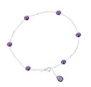 【送料無料】ネックレス　kホワイトゴールドブレスレットアメジストナシドロップインチ14k white gold anklet bracelet with amethysts and a pear shape drop 11 inches