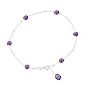 【送料無料】ネックレス kホワイトゴールドブレスレットアメジストナシドロップインチ14k white gold anklet bracelet with amethysts and a pear shape drop 11 inches