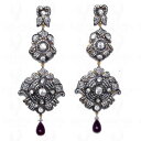 ネックレス　ルビーホワイトサファイアソリッドシルバーイヤリングruby amp; white sapphire gemstone earrings in 925 solid silver se011113