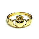 【送料無料】ネックレス　イエローゴールドッドクラダリング14k yellow gold claddagh ring